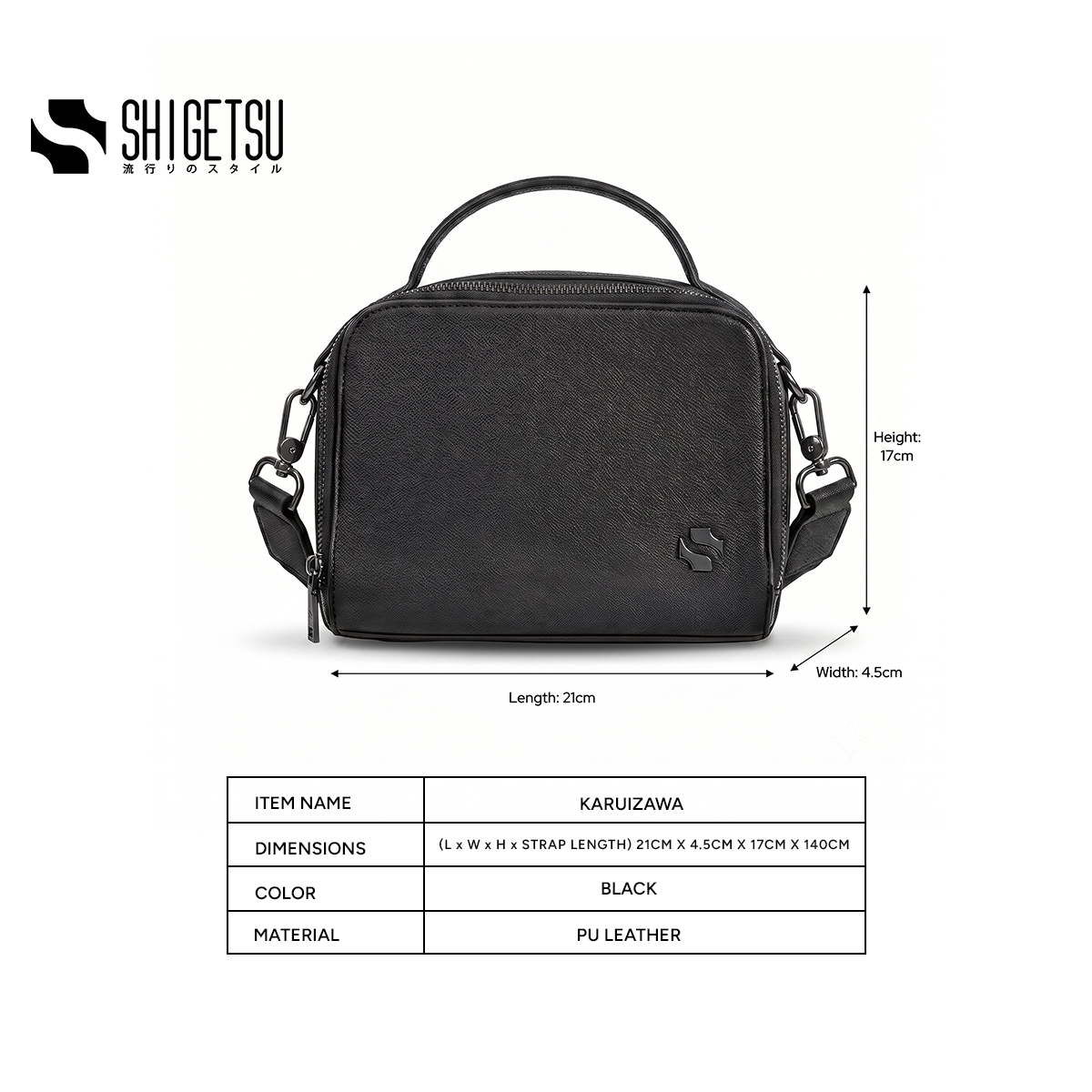 Shigetsu KARUIZAWA Leather Sling Bag for Men