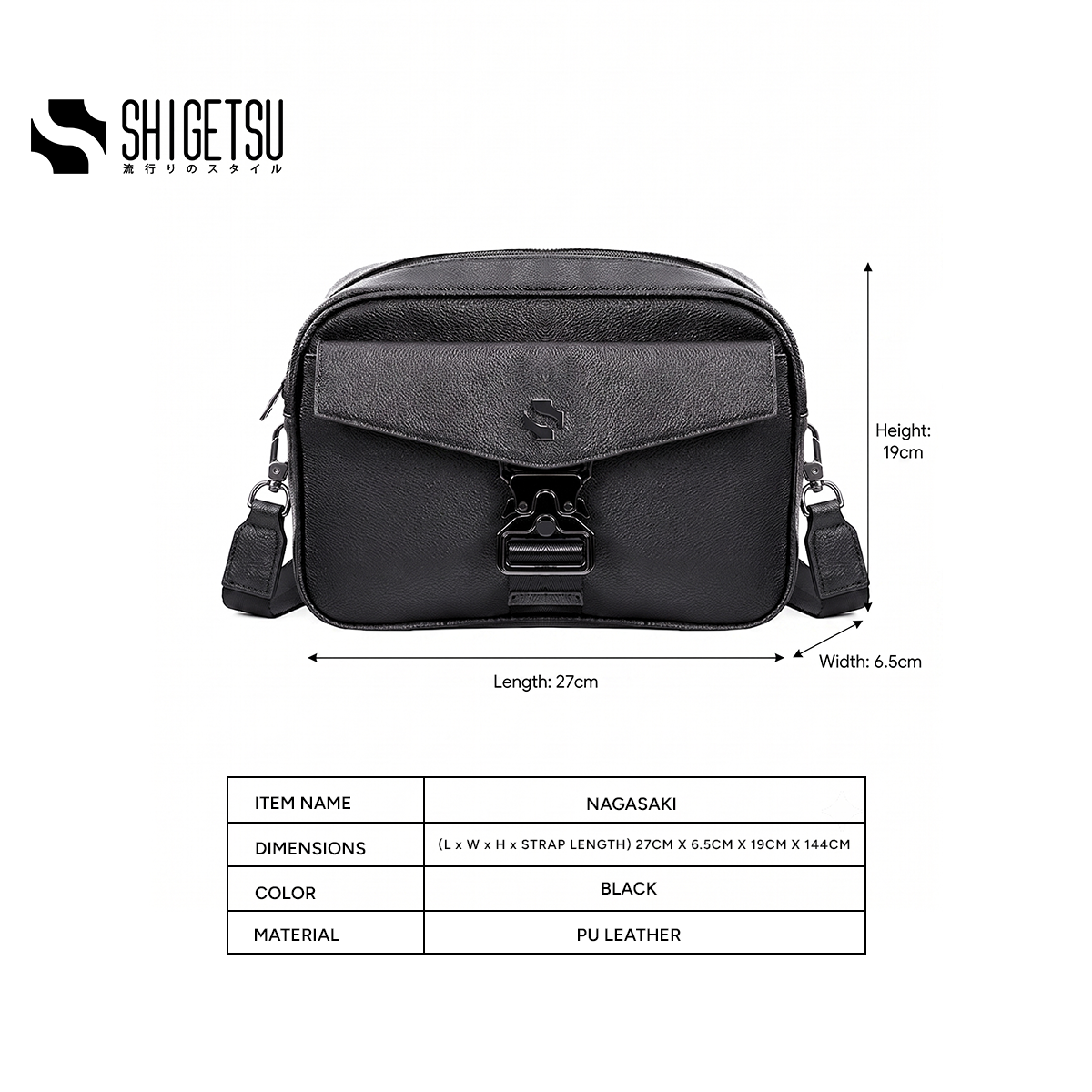 Shigetsu NAGASAKI Leather Sling Bag for Men