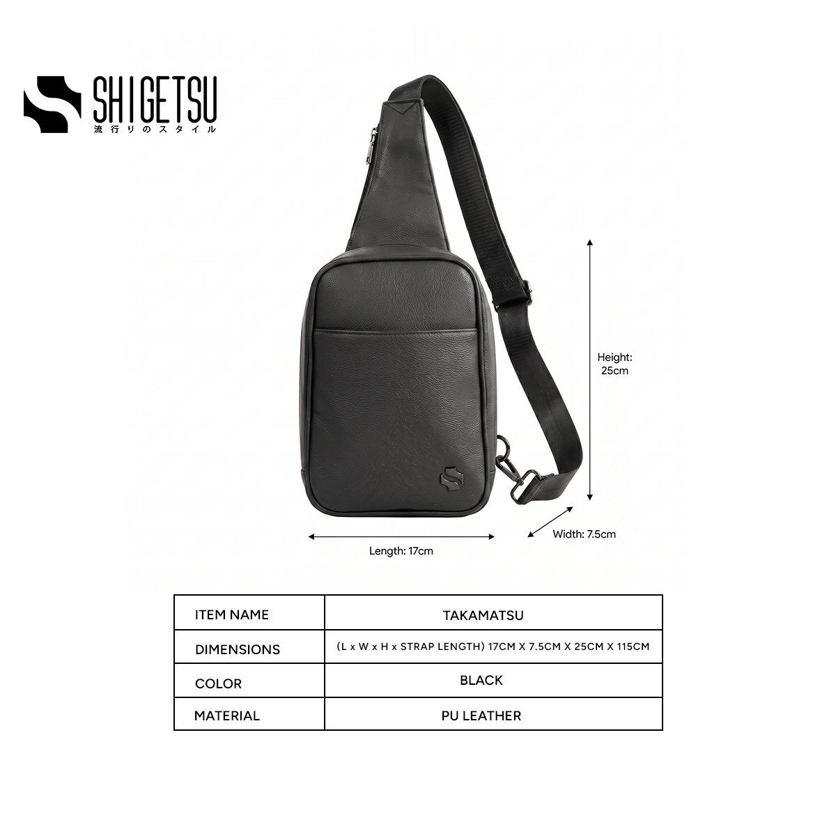 Shigetsu TAKAMATSU Leather Crossbody Bag for Men