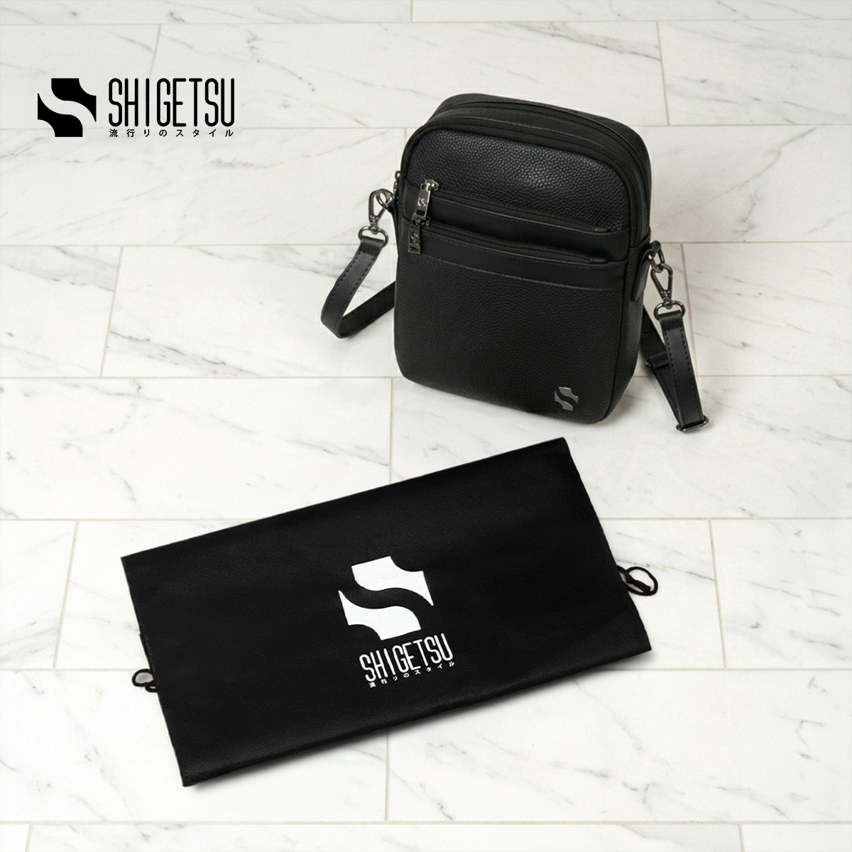 Shigetsu NAGI Leather Sling Bag for Men