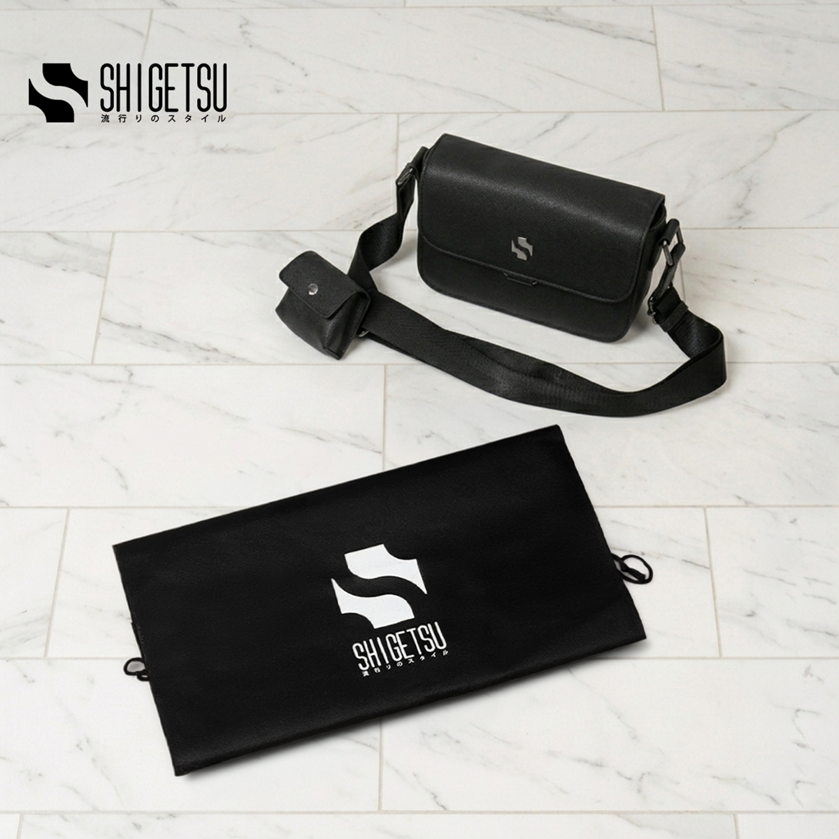 Shigetsu KADO Leather Sling Bag for Men