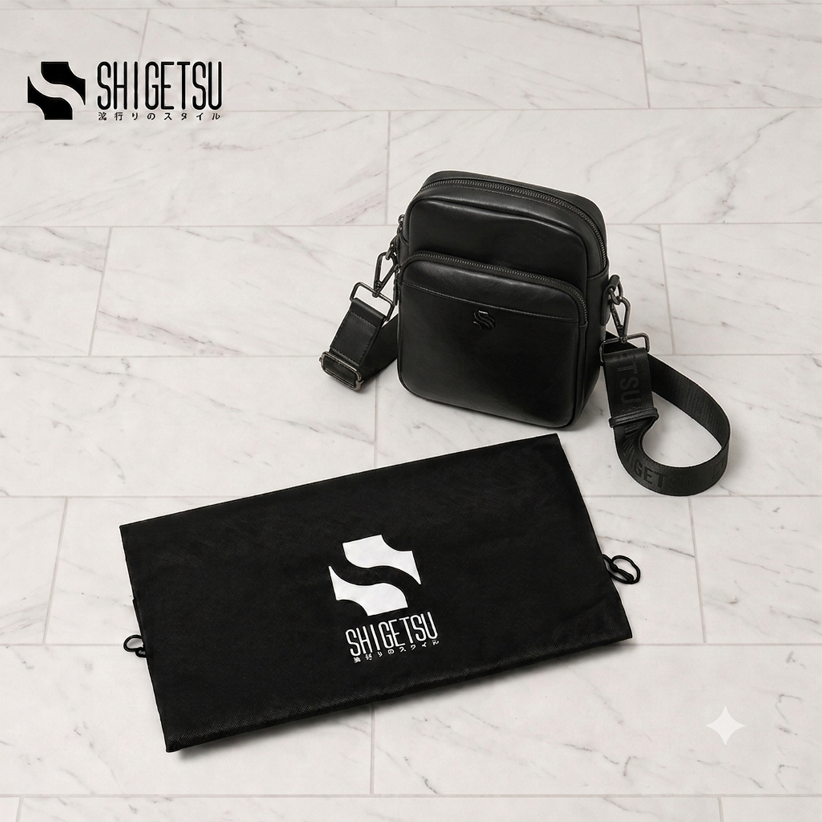 Shigetsu KOMAKI Leather Sling Bag Crossbody Bag for Men