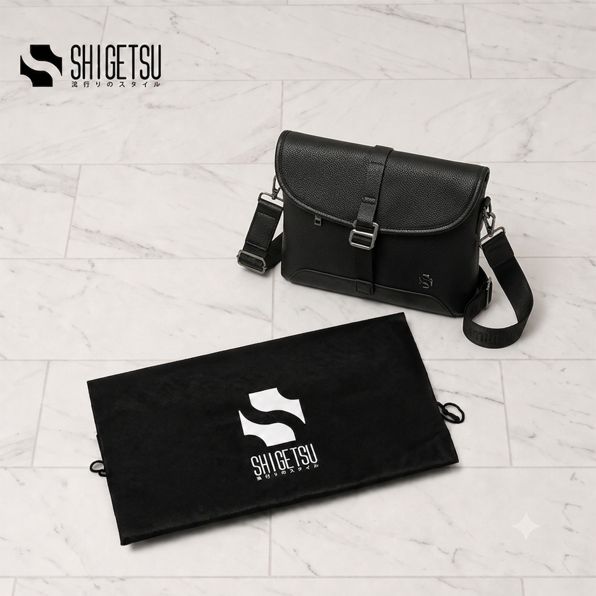 Shigetsu MIYAJIMA Leather Sling Bag Crossbody Bag for Men