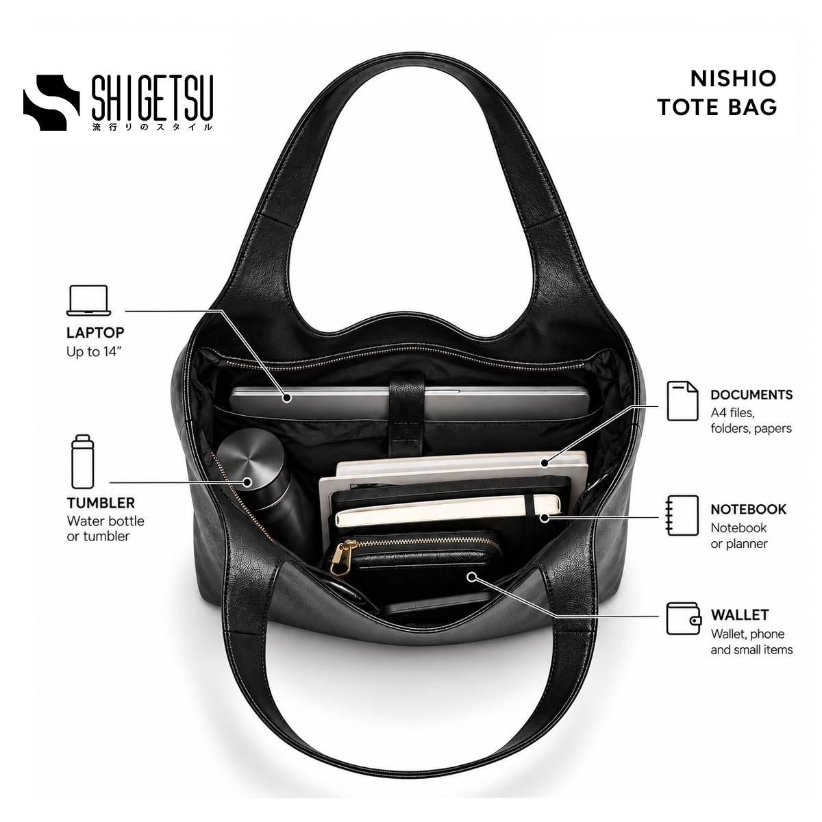 Shigetsu NISHIO Leather Totebag for Men