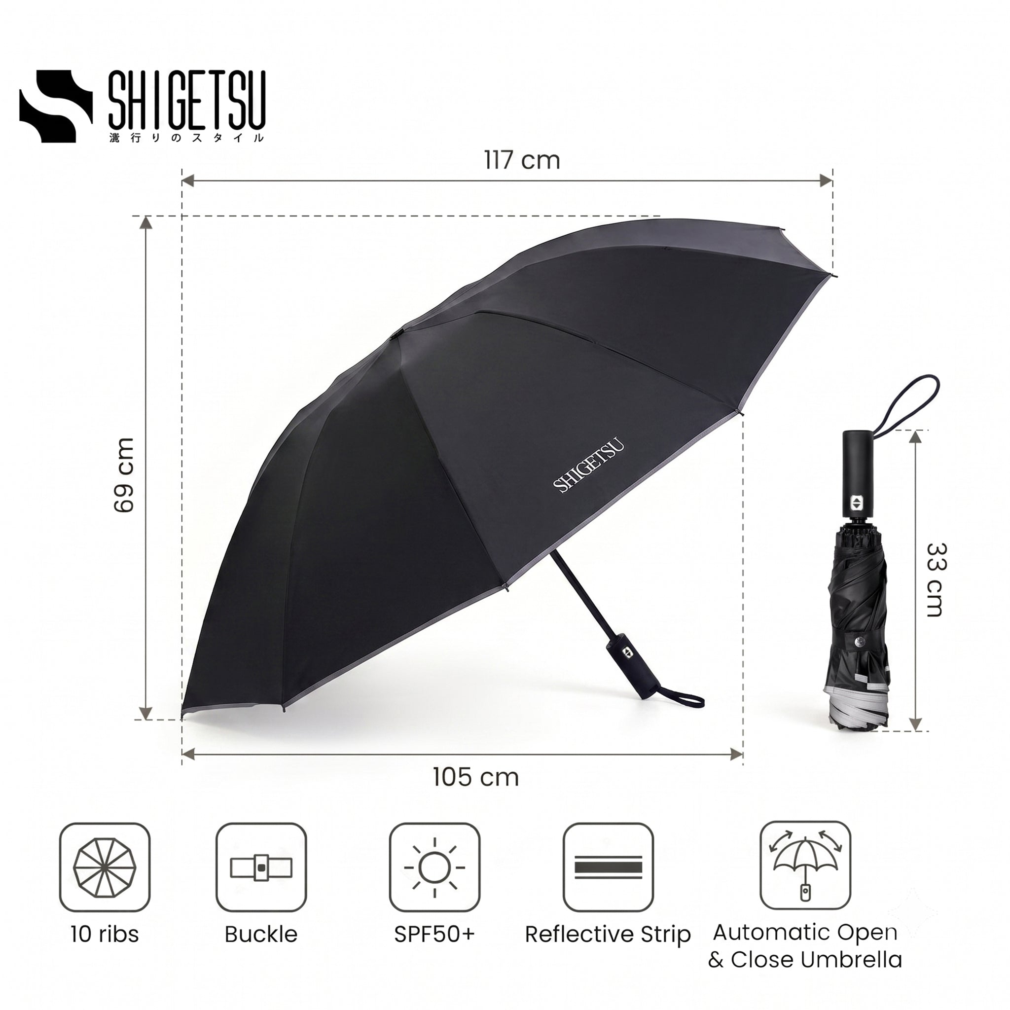 Shigetsu SHIZUKU Inverted UV Automatic Umbrella