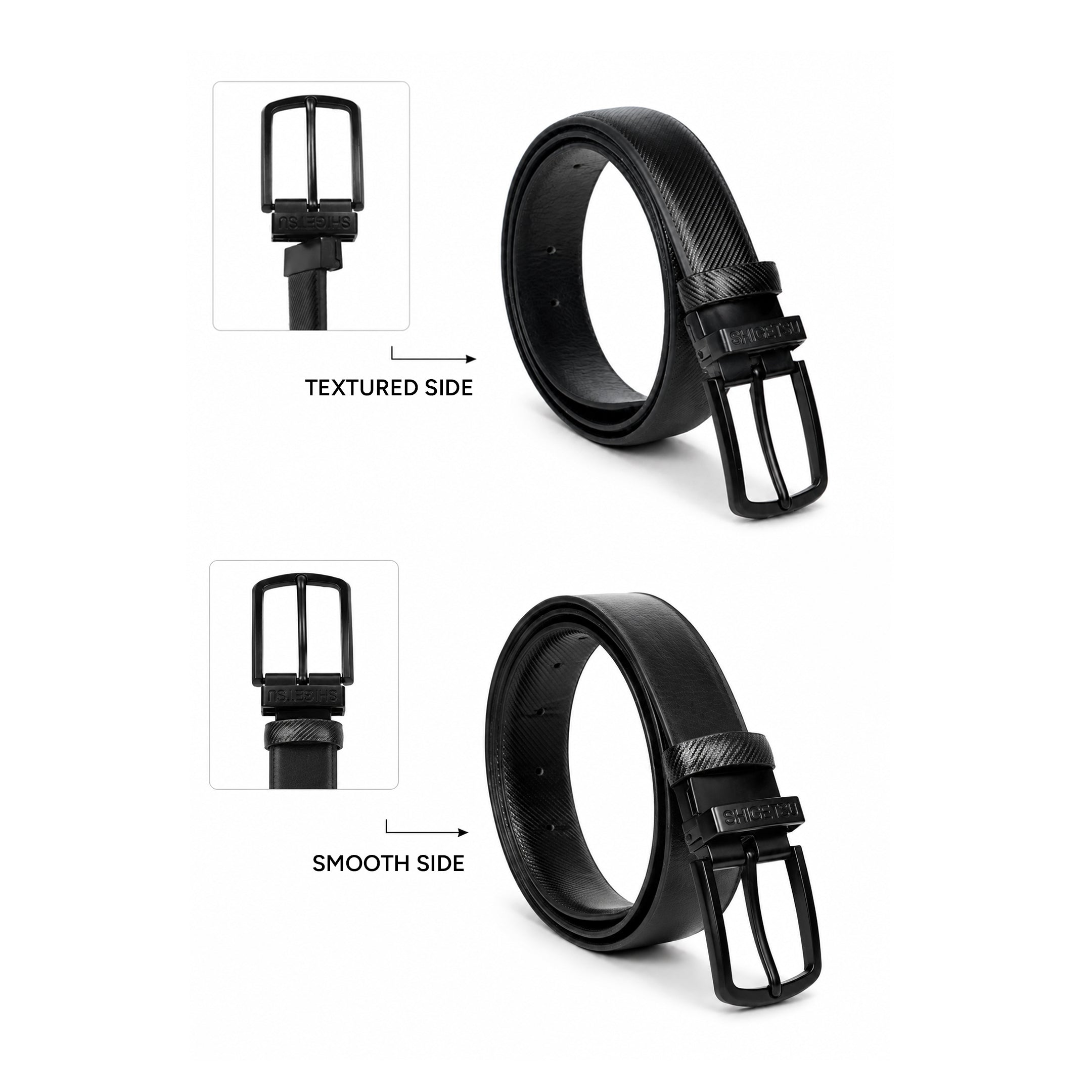 Shigetsu TAMANO Reversible Leather Belt for Men