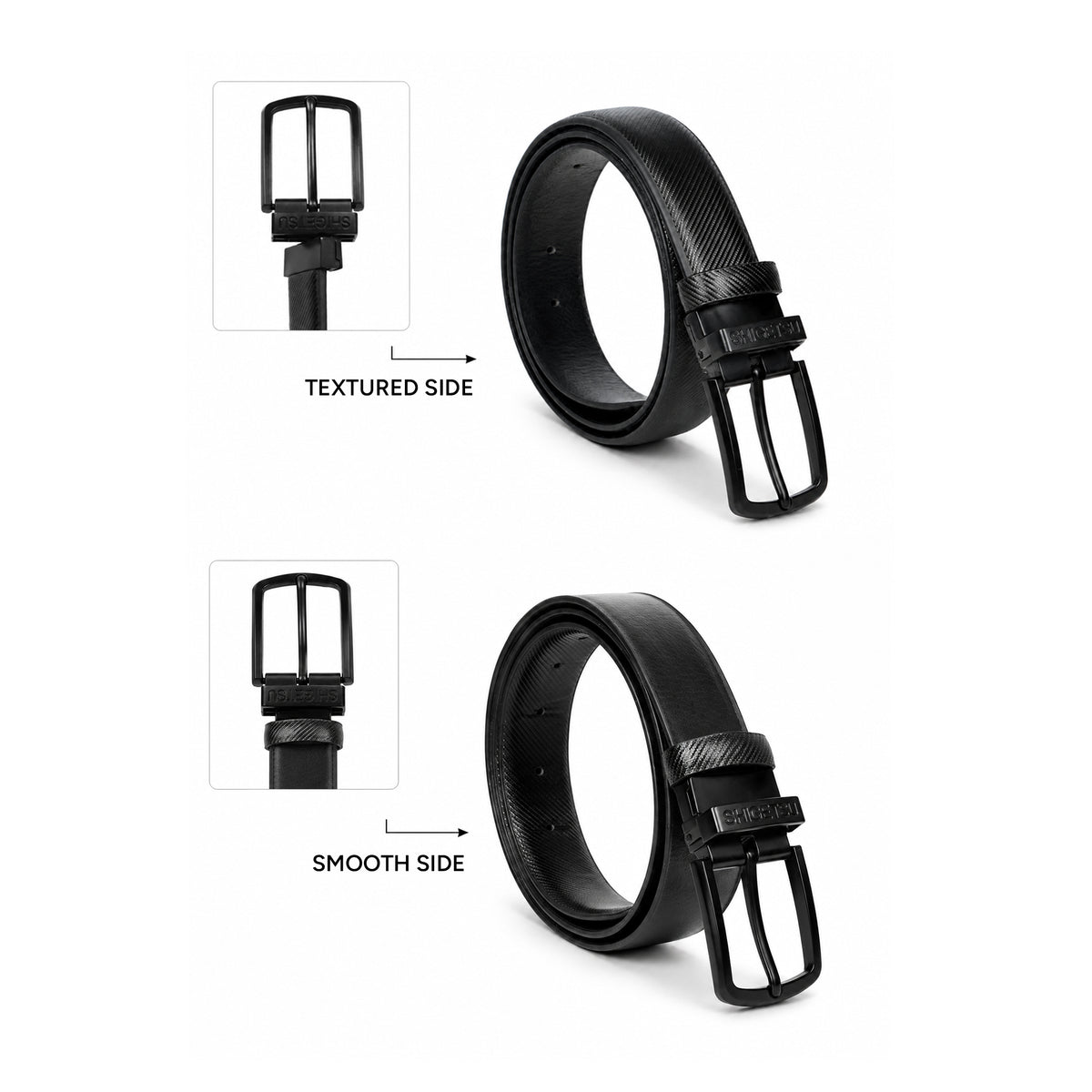 Shigetsu TAMANO Reversible Leather Belt for Men