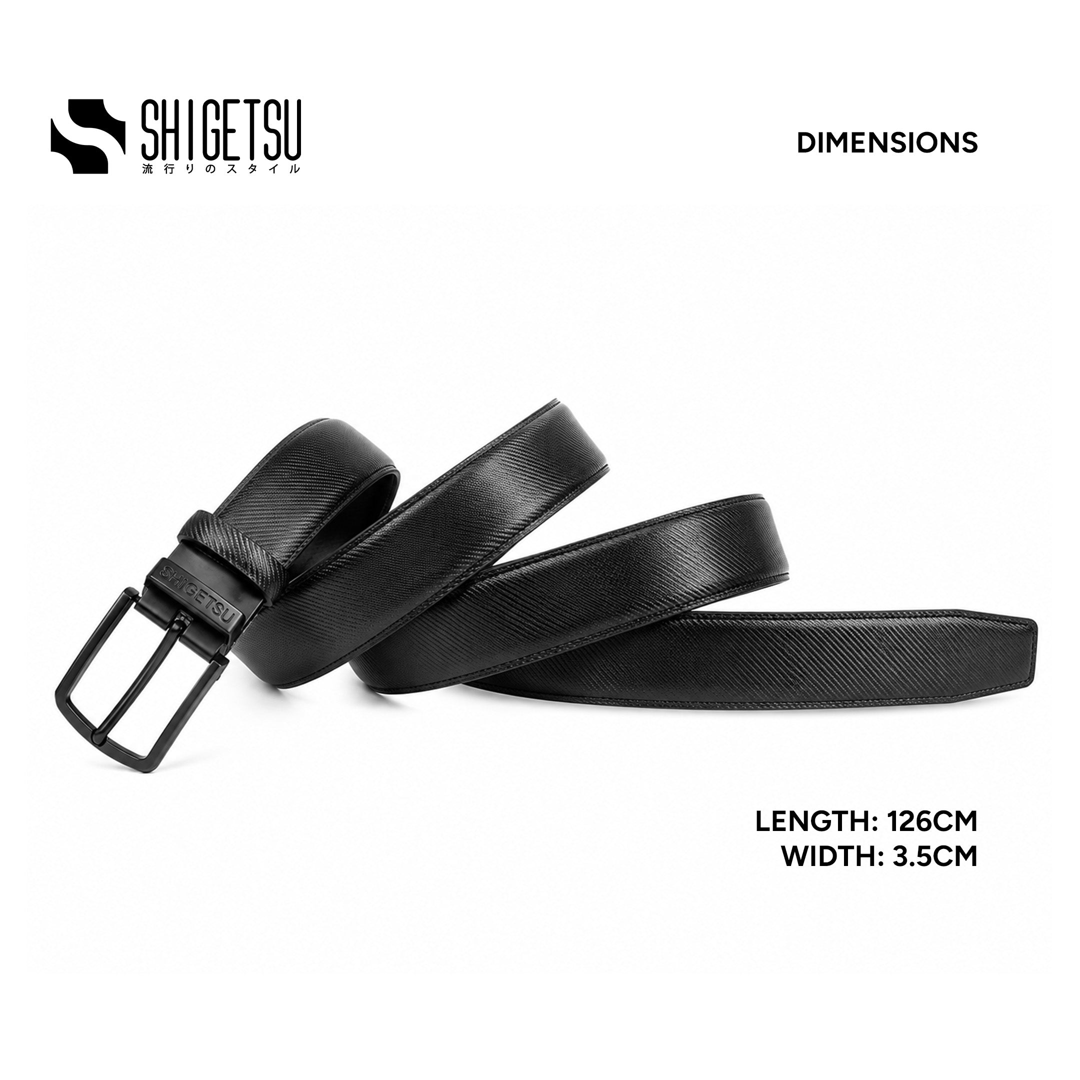 Shigetsu TAMANO Reversible Leather Belt for Men