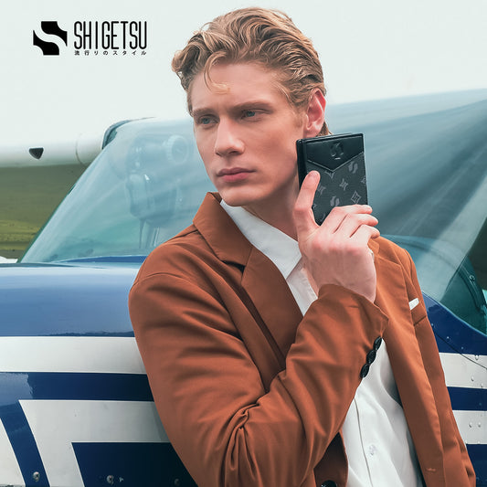 Shigetsu ARIDA Signature Monogram Leather Wallet For Men