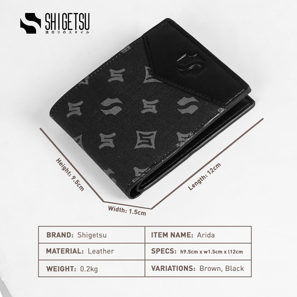 Shigetsu Signature ARIDA Monogram Leather Wallet  for men