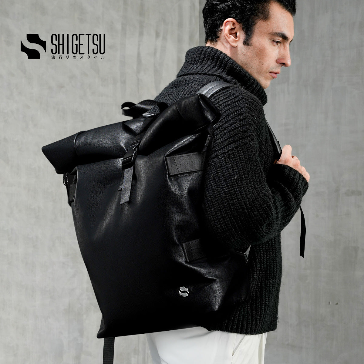 Shigetsu ASAKA Leather Backpack  for School Men