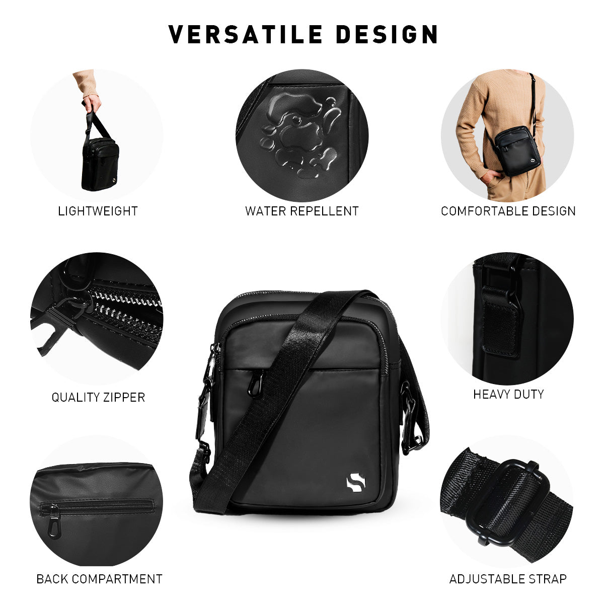 Shigetsu Pro DAITO Nylon Sling Bag for men crossbody bag