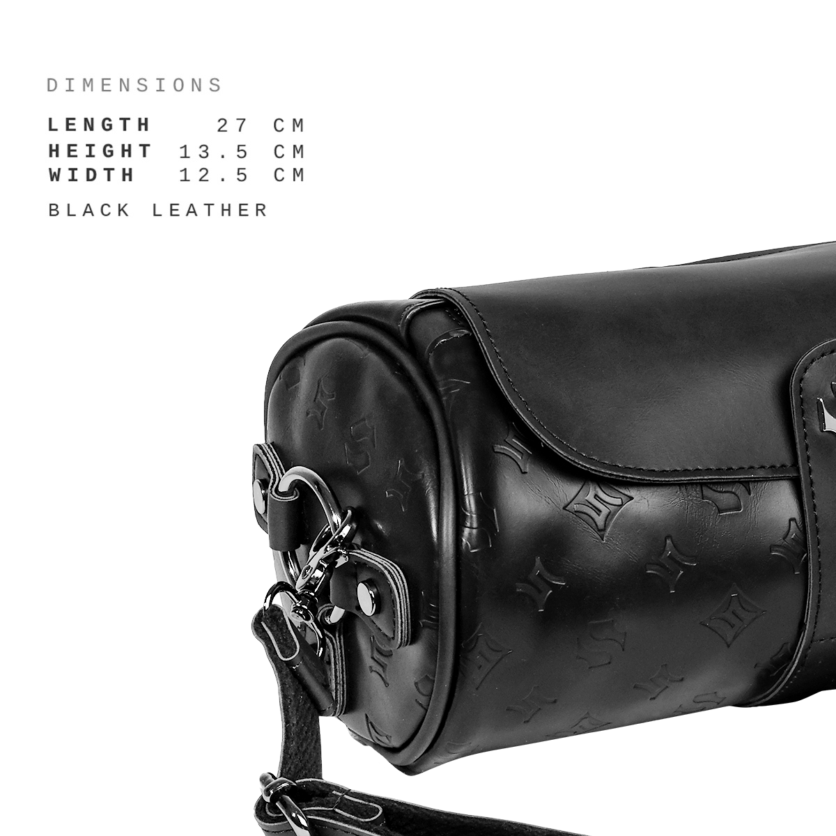 Shigetsu ESASHI Debossed Monogram Bag Leather barrel Slingbag for men