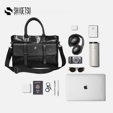 Load image into Gallery viewer, Shigetsu FUJISAWA Debossed Monogram Bag Leather Sling Bag for School for Men