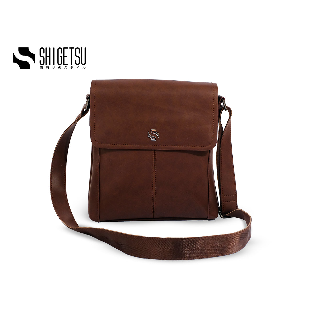 Shigetsu GERO Brown Leather sling bag for men Bag