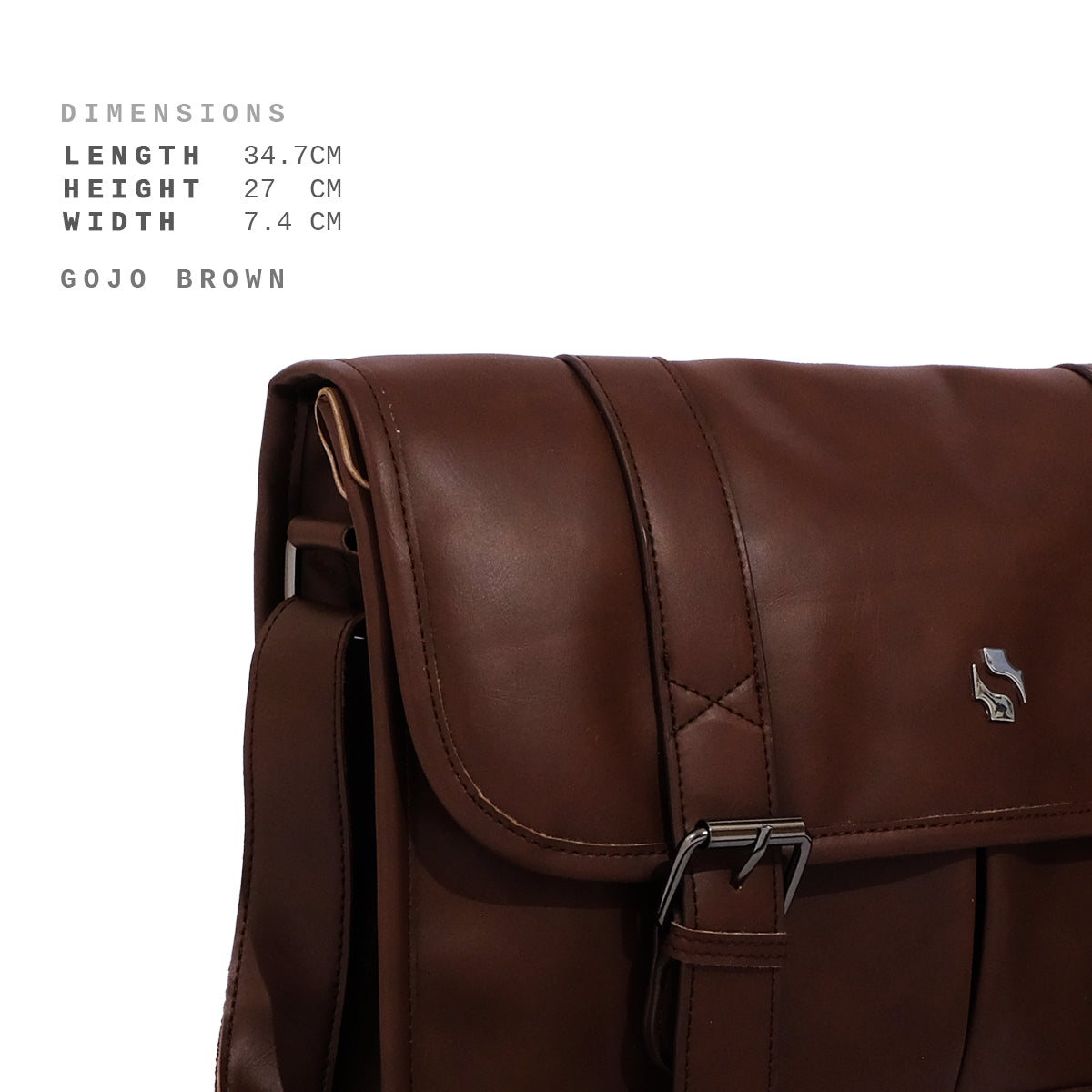 Shigetsu GOJO Brown Leather office bag sling bag for Men