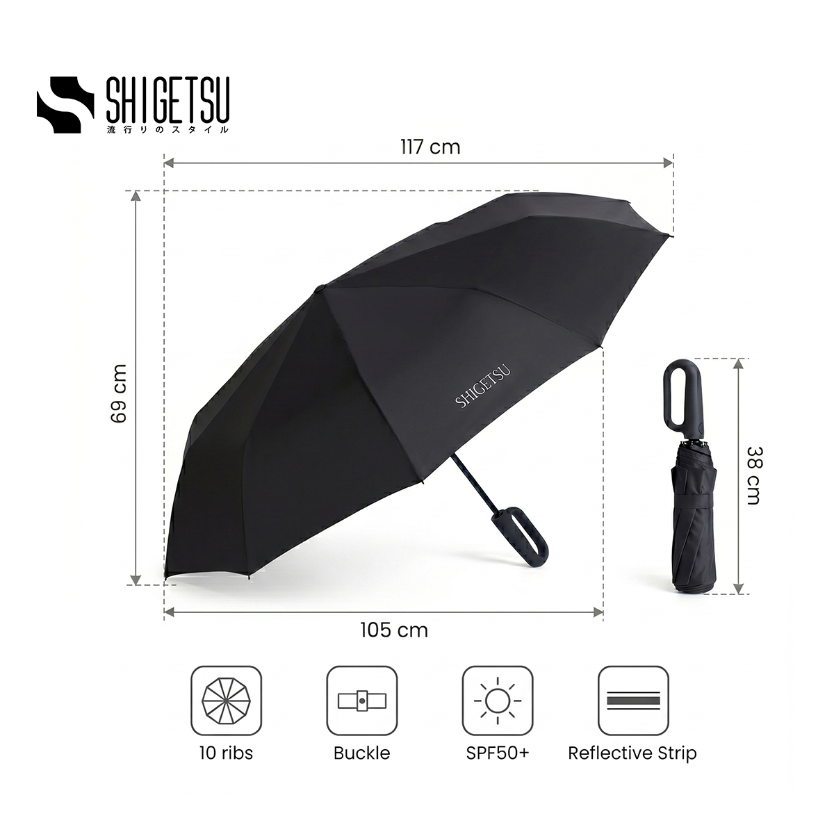 Shigetsu HOGO UV Sunscreen Automatic Umbrella Retractable Folding Umbrella