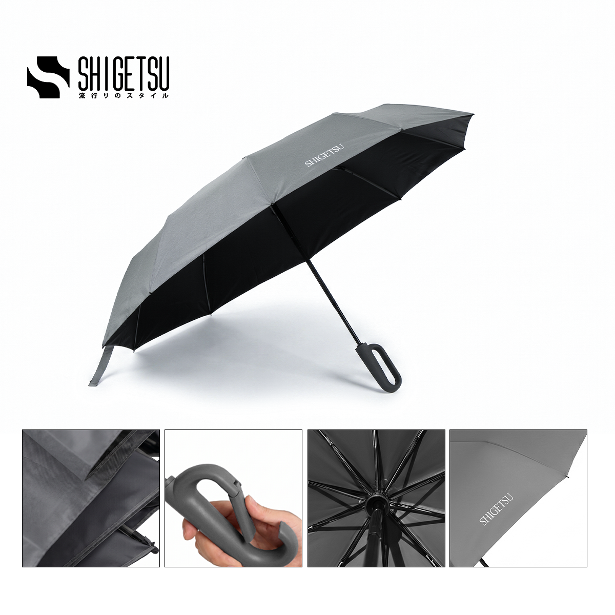 Shigetsu HOGO Grey UV Sunscreen Automatic Umbrella Retractable Folding Umbrella