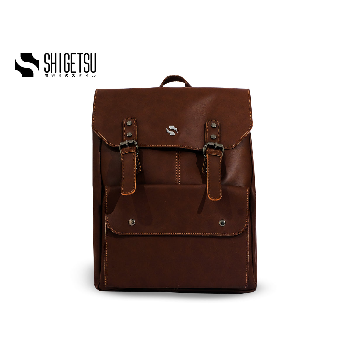 Shigetsu HOKKAIDO Brown Leather 14 INCHES laptop bag Backpack