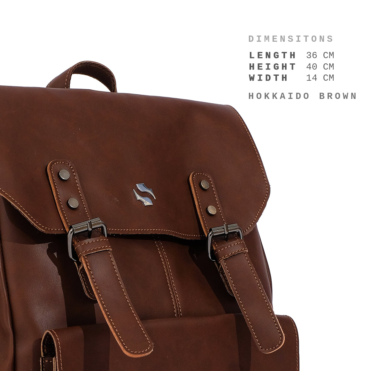 Shigetsu HOKKAIDO Brown Leather 14 INCHES laptop bag Backpack