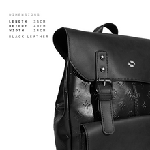 Load image into Gallery viewer, Shigetsu HOKKAIDO Debossed Monogram Bag for School Leather Backpack for men