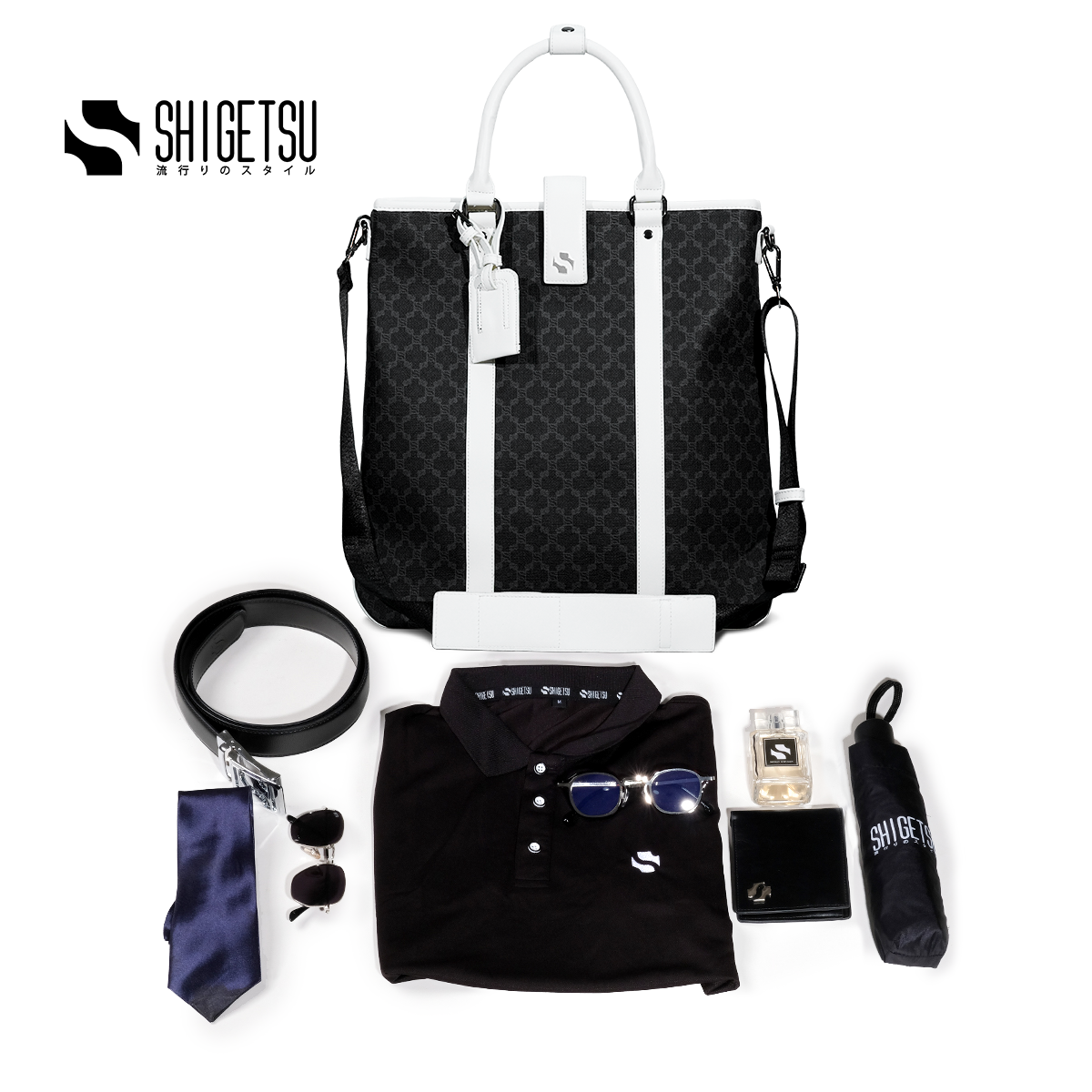 Shigetsu Signature KAWANISHI Monogram Leather Tote Bag for School