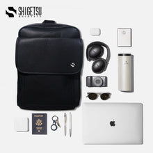 Load image into Gallery viewer, Shigetsu KODAIRA Leather Backpack for School Men 14 INCHES Laptop Bag