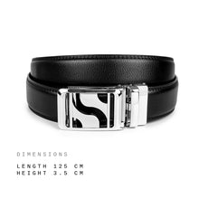 Load image into Gallery viewer, Signature Monogram HIRATSUKA Plain Black Silver Belt for Men