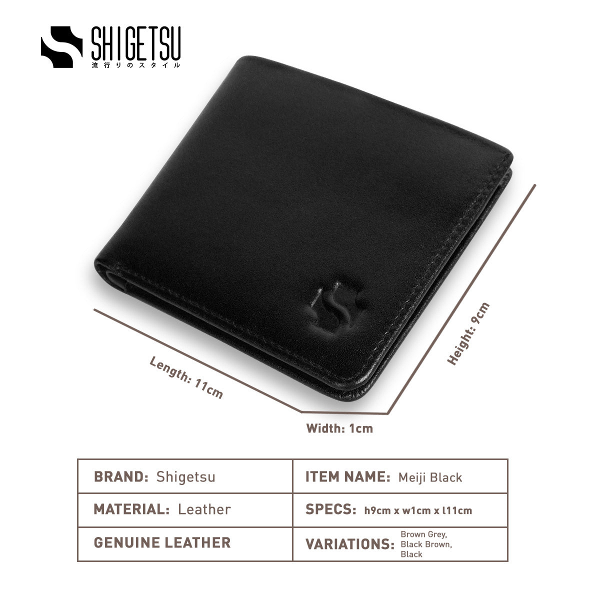 Shigetsu MEIJI Leather Wallet for Men