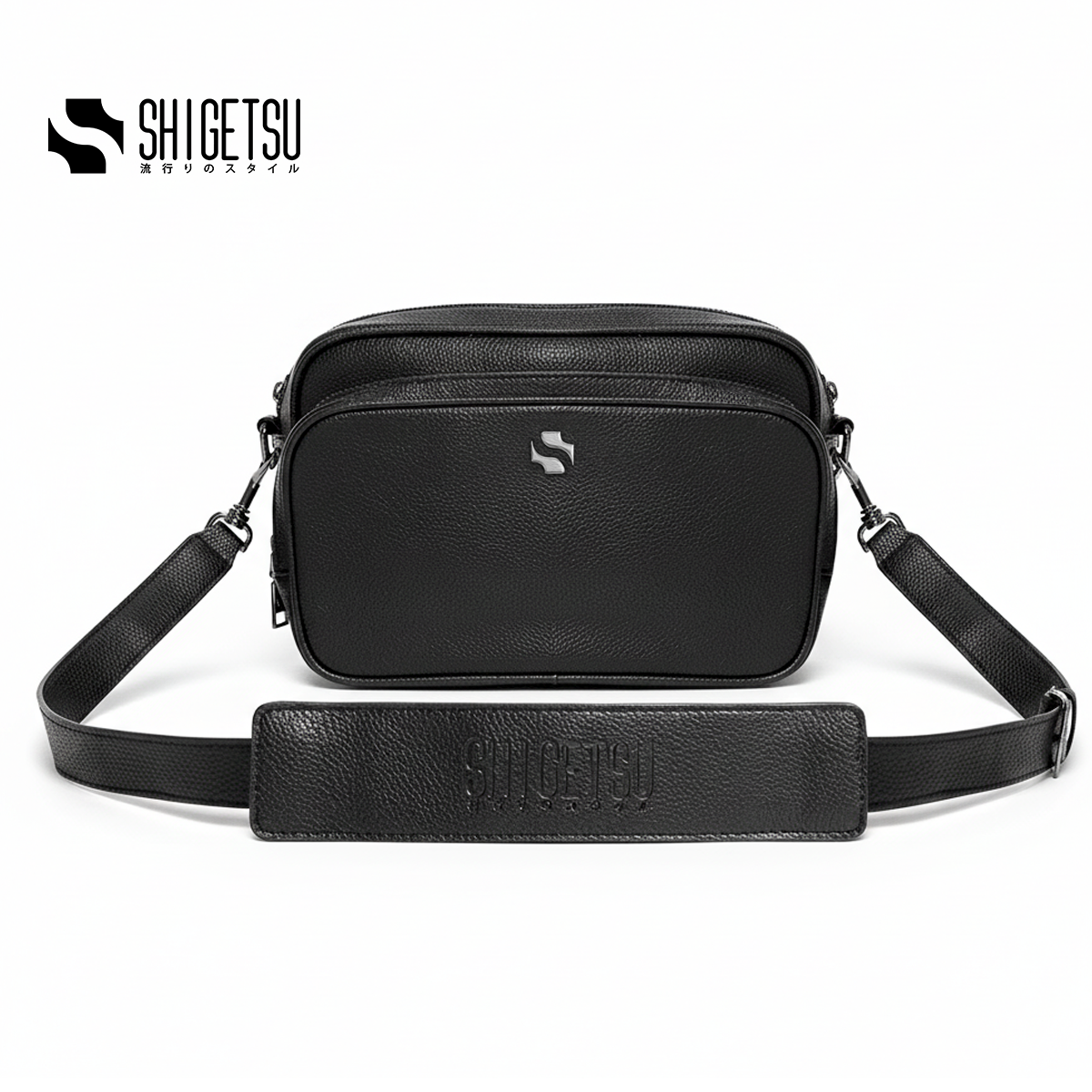 Shigetsu MORI Leather Sling Bag Crossbody Bag for Men