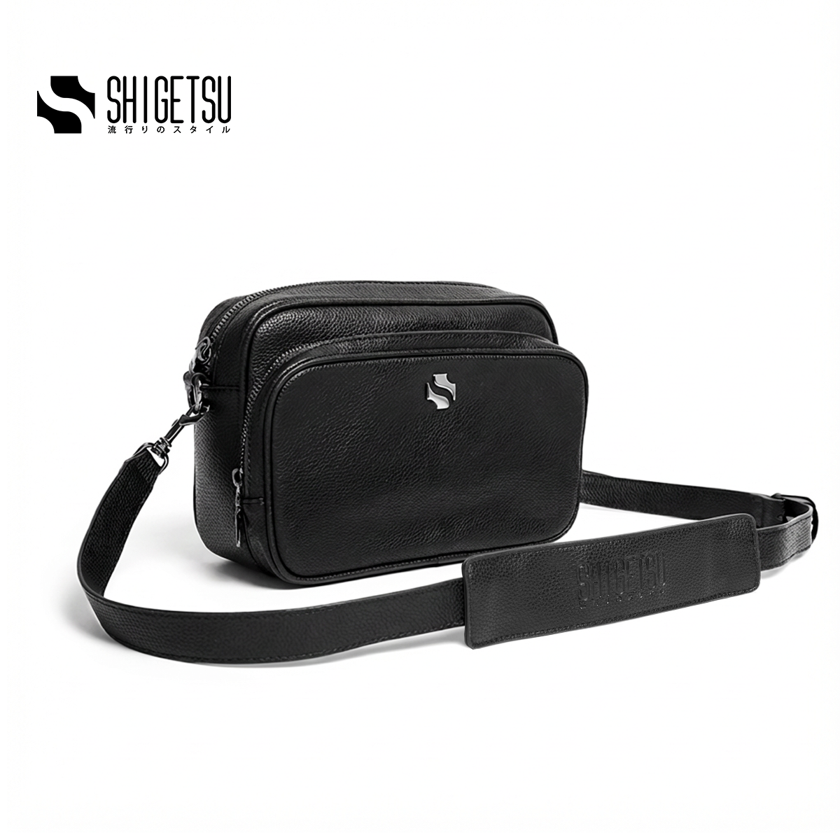Shigetsu MORI Leather Sling Bag Crossbody Bag for Men