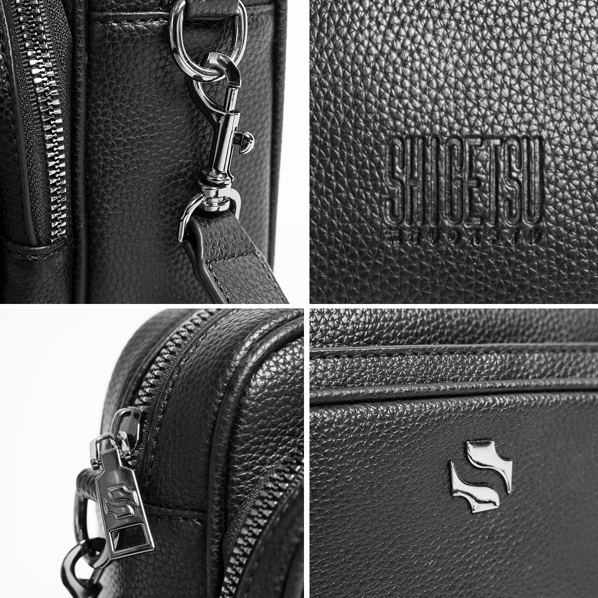 Shigetsu MORI Leather Sling Bag Crossbody Bag for Men