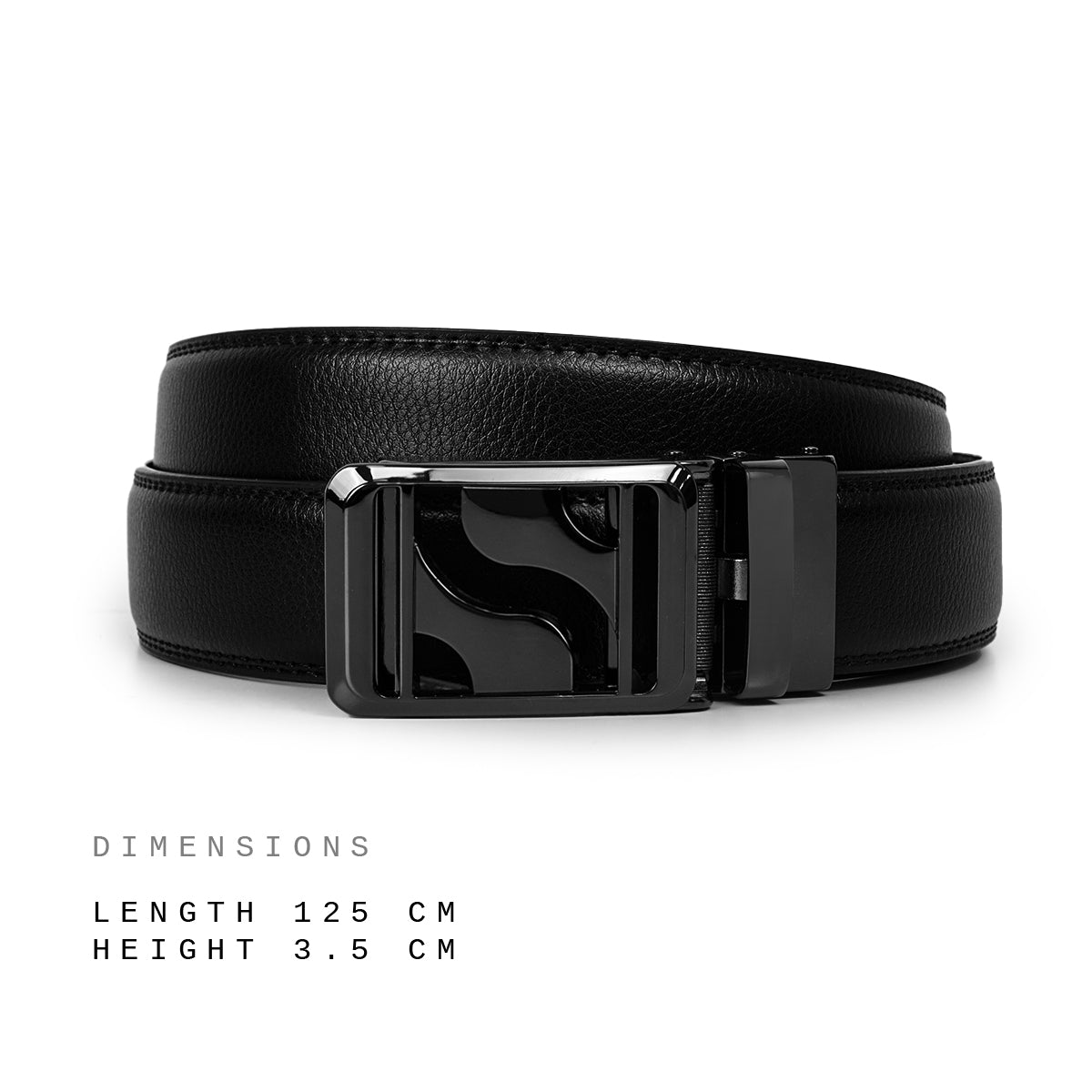 Signature Monogram HIRATSUKA Plain Black Grey Belt for Men
