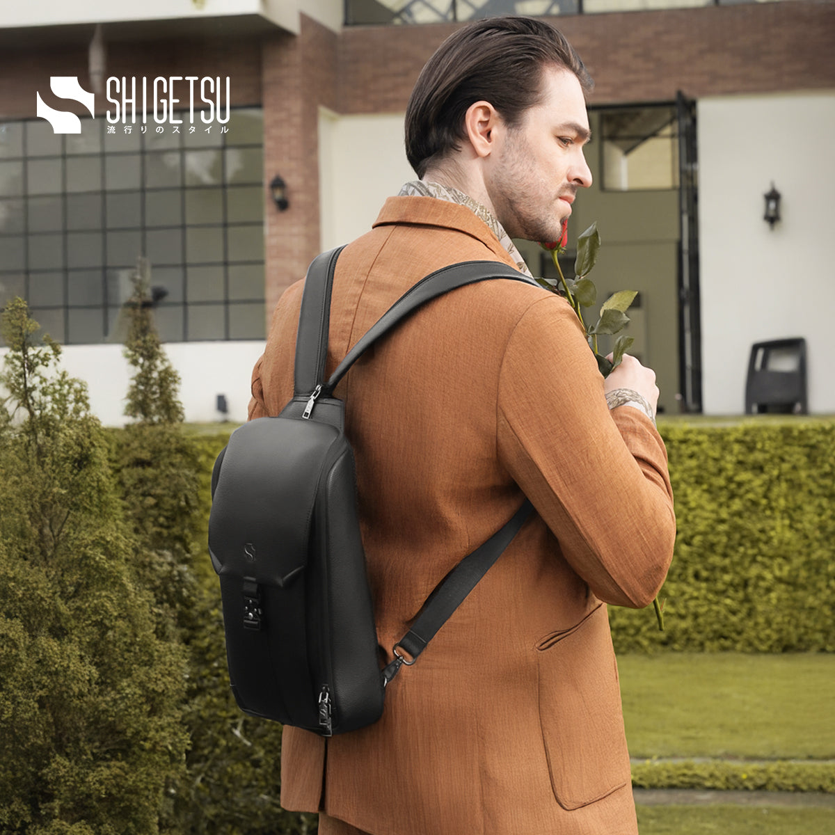 Shigetsu MUSASHI Leather Sling Bag For Men