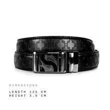 Load image into Gallery viewer, Signature Monogram HIRATSUKA Debossed Black Grey Belt for Men