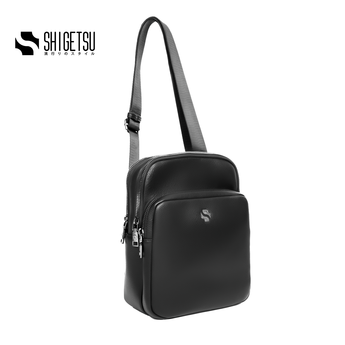 Shigetsu NAOSHIMA Leather Sling Bag For Men