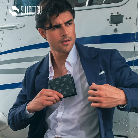 Shigetsu NERIMA Signature Monogram Leather Wallet For Men