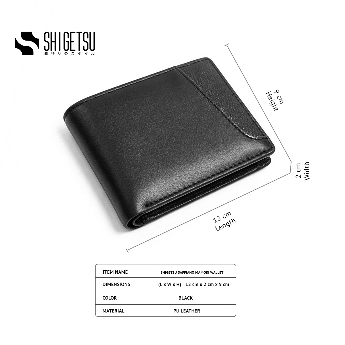 Shigetsu MAMORI Saffiano Leather Wallet for Men