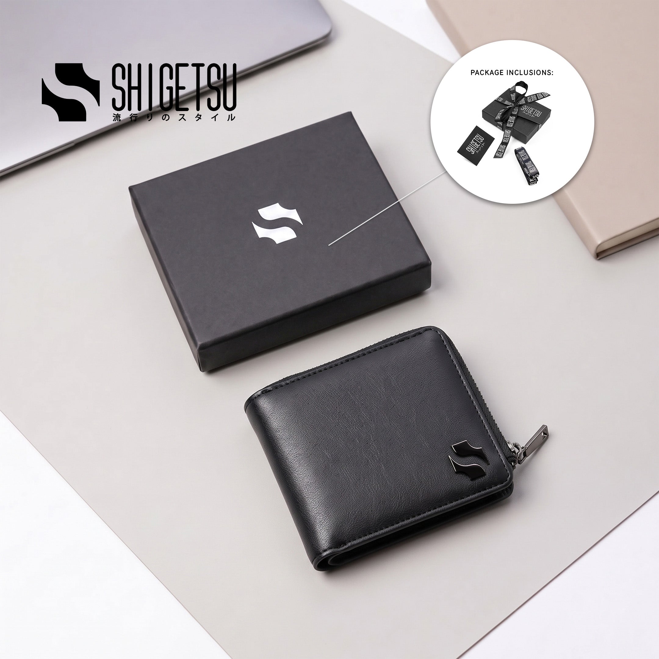 Shigetsu SAIJO Leather Bifold Wallet for Men