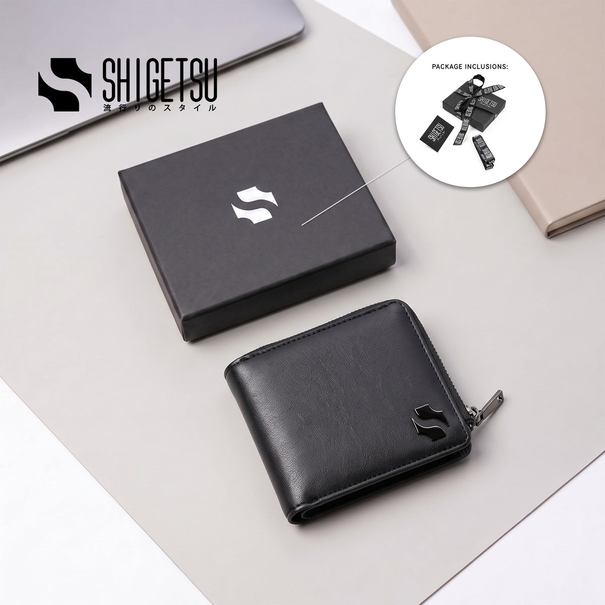 Shigetsu SAIJO Leather Bifold Wallet for Men
