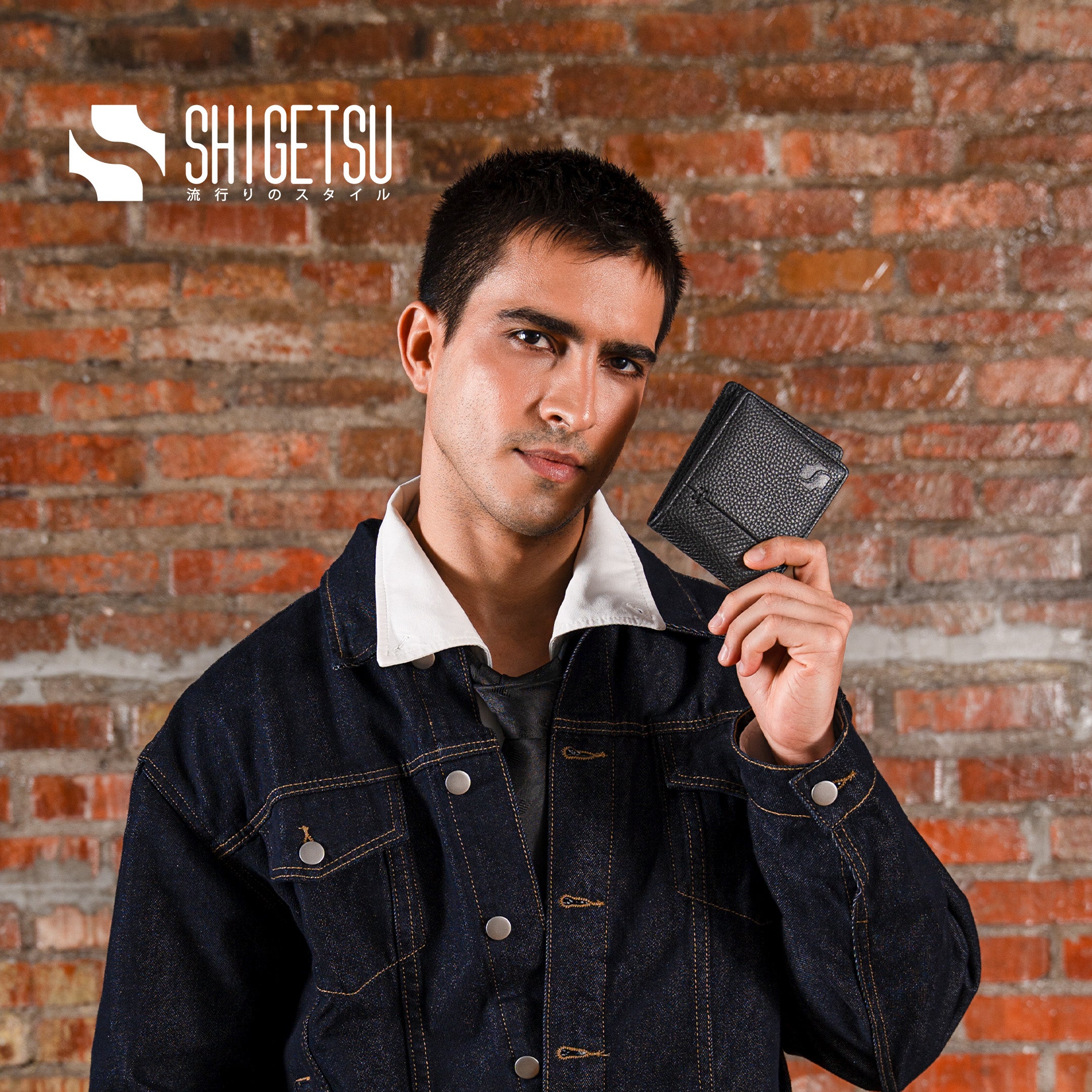 Shigetsu SAWARA Leather Bifold Wallet for Men