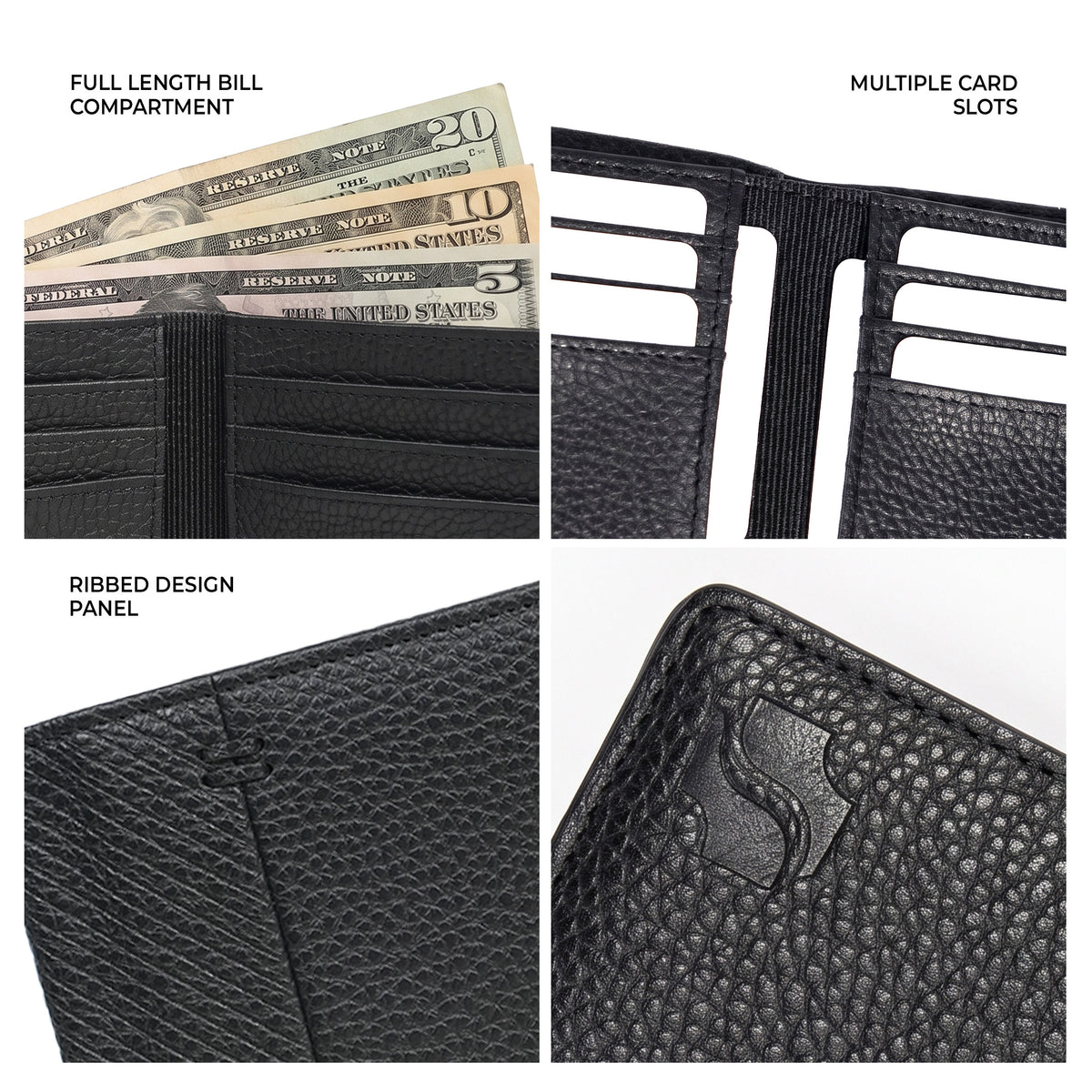Shigetsu SAWARA Leather Bifold Wallet for Men