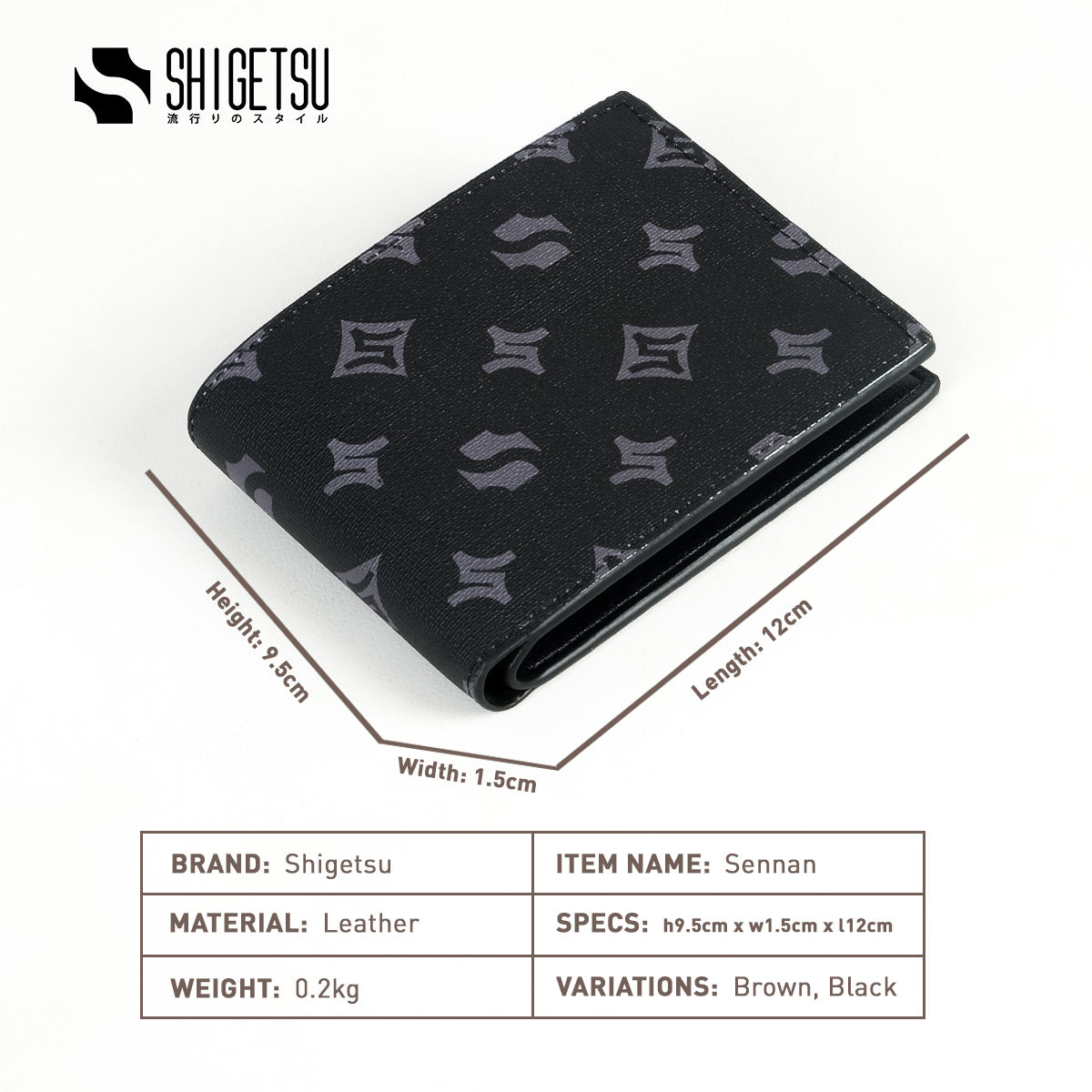 Shigetsu Signature SENNAN Monogram Leather Wallet  for men