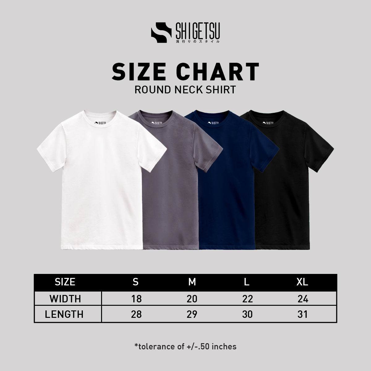 Shigetsu NUMAZU ComFit Plain Round Neck T-Shirt for Men