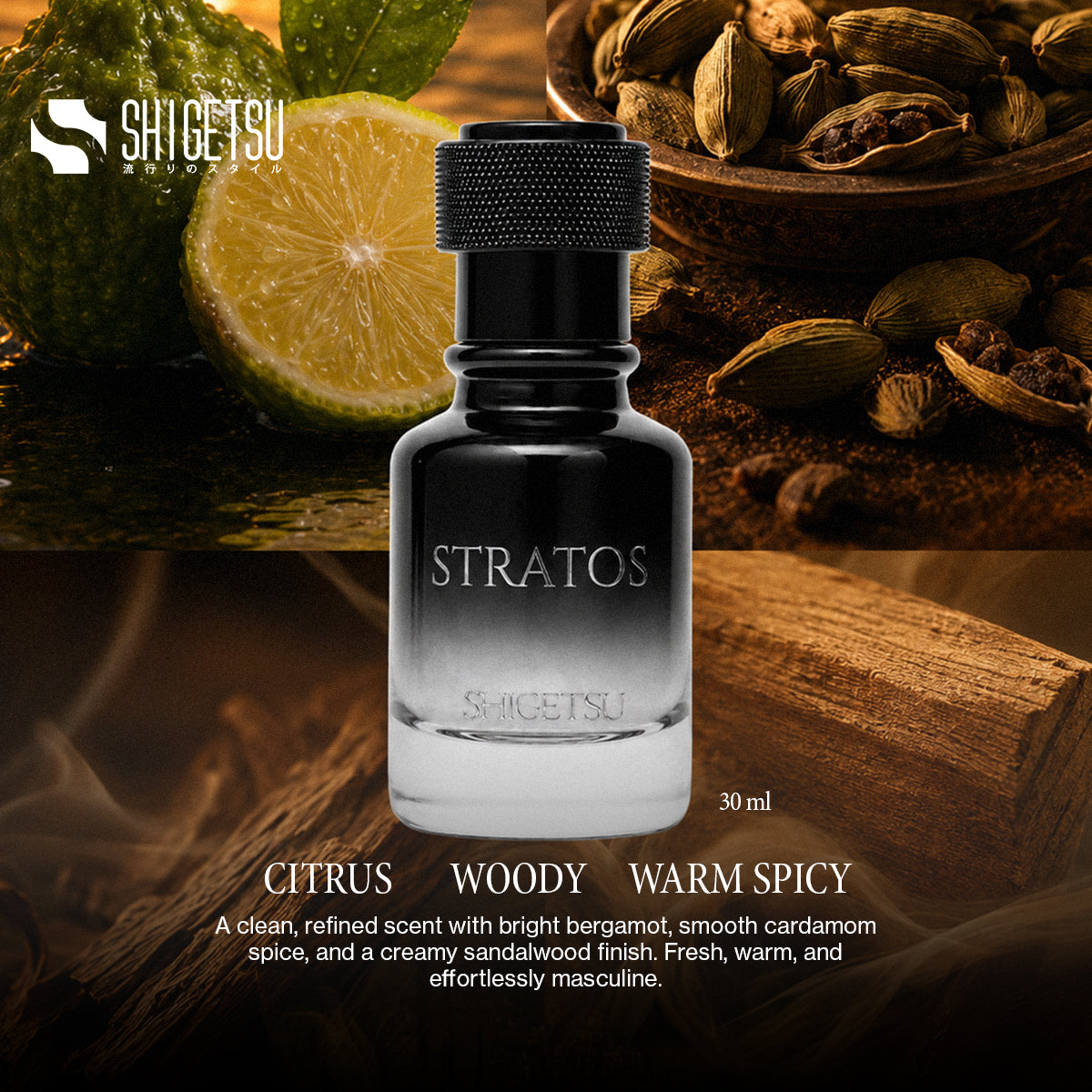 Shigetsu STRATOS 30ml Oil Based Perfume for Men