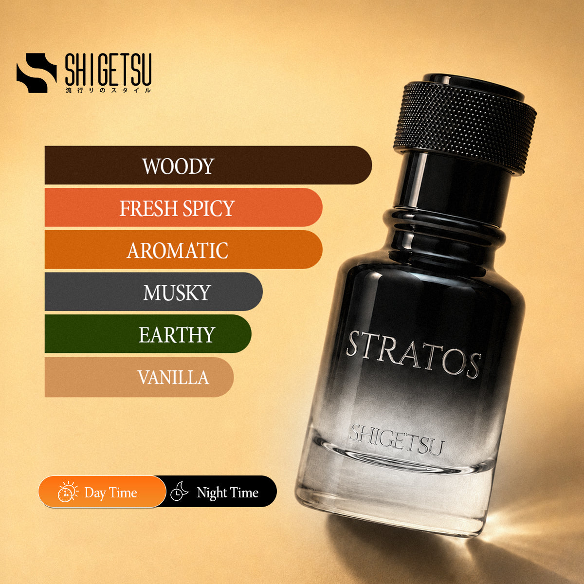 Shigetsu STRATOS 30ml Oil Based Perfume for Men