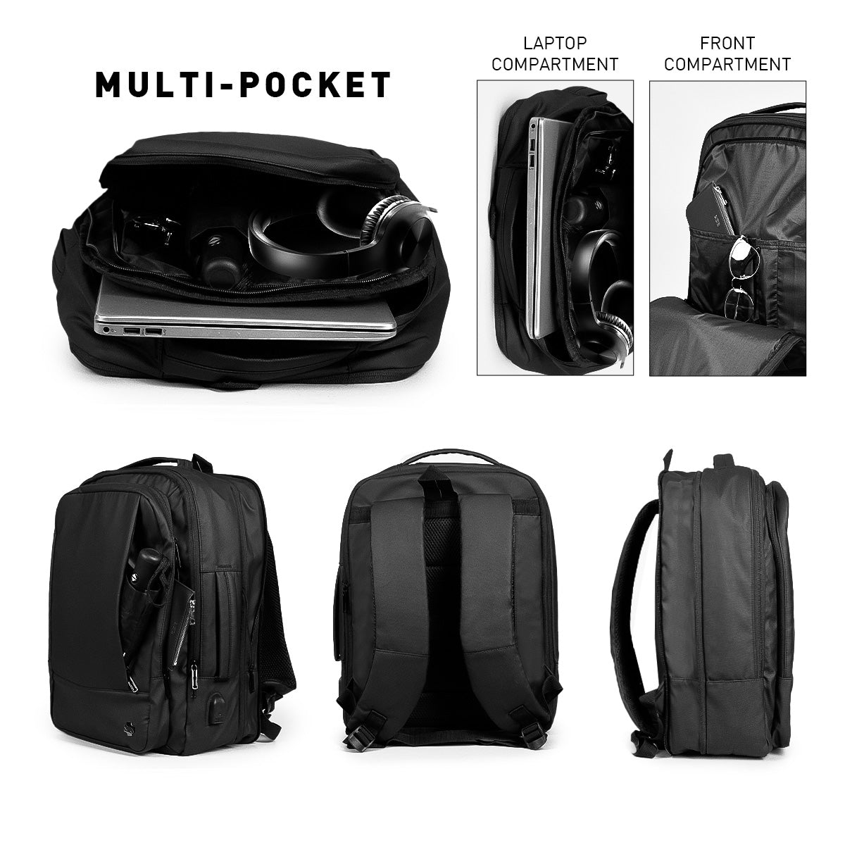 Shigetsu Pro SUWA Nylon Expandable Backpack  for School Laptop Bag