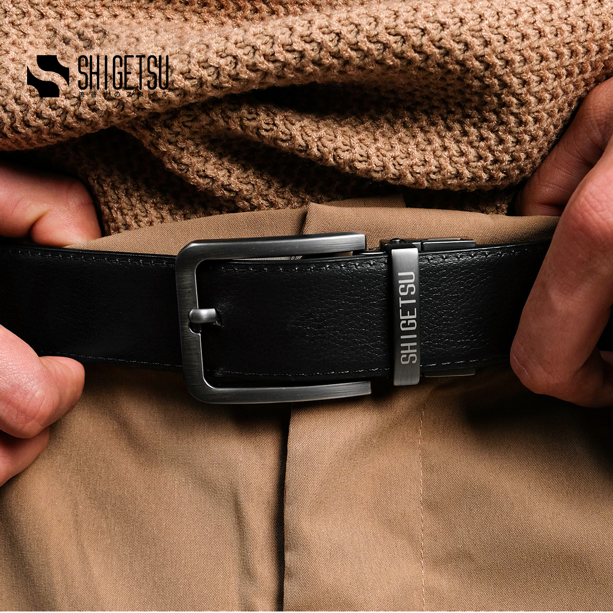Shigetsu TENRI Reversible Leather  Belt for Men
