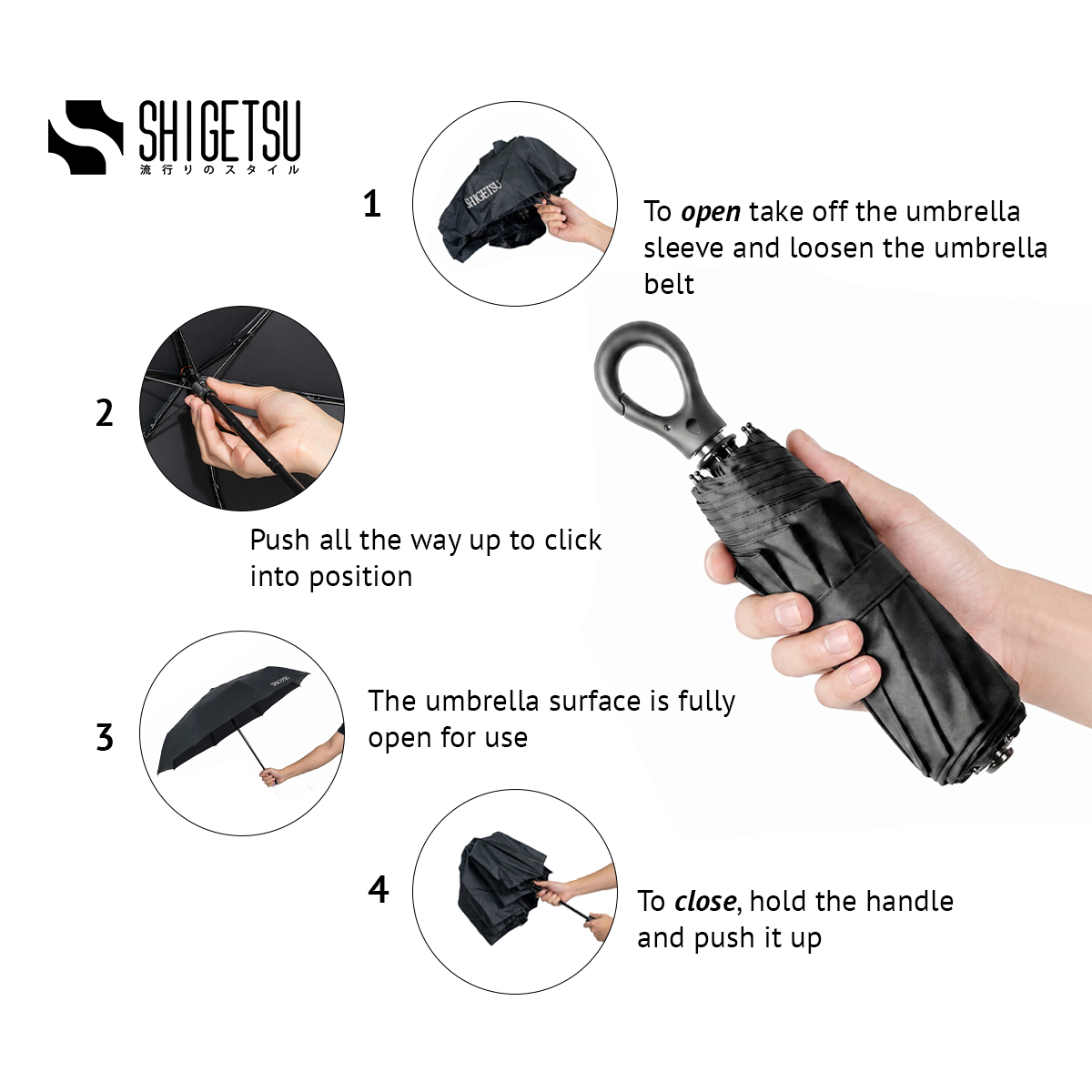 Shigetsu KASA UV Protection Manual Umbrella Retractable Folding