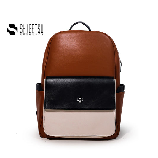 Shigetsu YATIE Leather Backpack for School Men 15 INCHES Laptop Bag